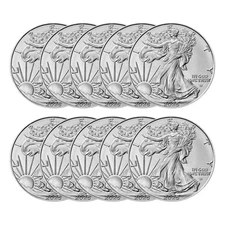 2025 1 oz American Silver Eagle Coin (BU - Lot of 10)
