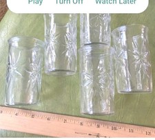 8 Anchor Hawking Jelly Jar Juice Glasses Raised Star Design 3 1/2” Marked Vntg