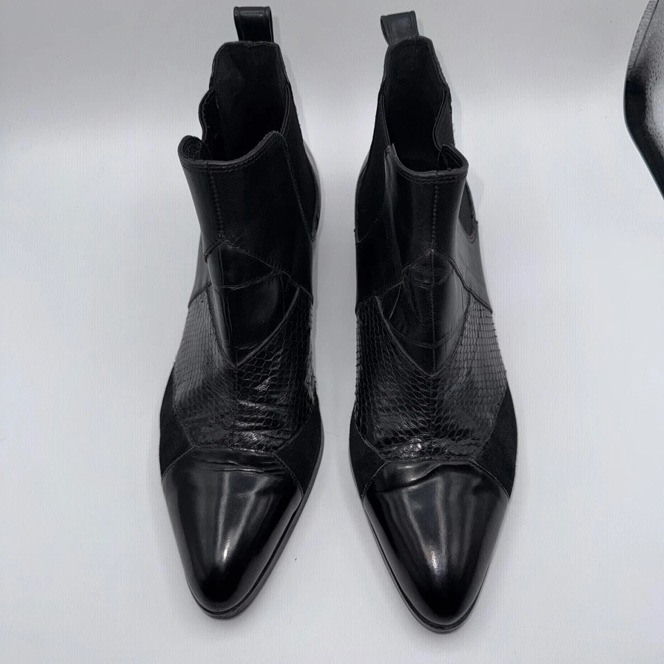 Bota Chelsea Coach Suffolk Patchwork SNK/CLF Mujer 9.5B Cuero Negro Q8707 Foto 4 de 4