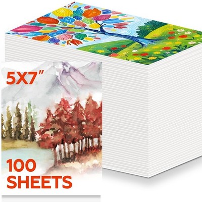 100 Sheets Watercolor Paper Bulk，5 x 7 Inch Cold Press 140 lb/300 GSM Water C...
