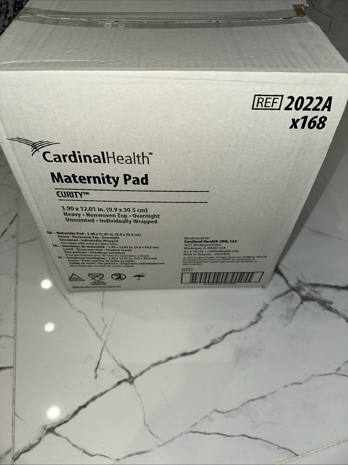 Cardinal Health Maternity Pads Curity Heavy Top Overnight Unscented(Box)