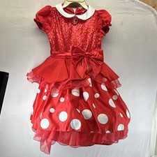 Disney Minnie Mouse Red White Polka Dot Costume Dress S 4-6X for Girls