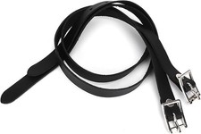 Spur Straps, 50cm Black Artificial Leather, Stainless Steel Buckle, Horse Ridin