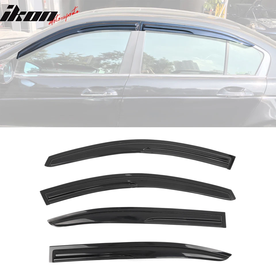 Fits 08-12 Honda Accord Sedan Mugen Style Window Visors Vent Rain Guard 4PCS