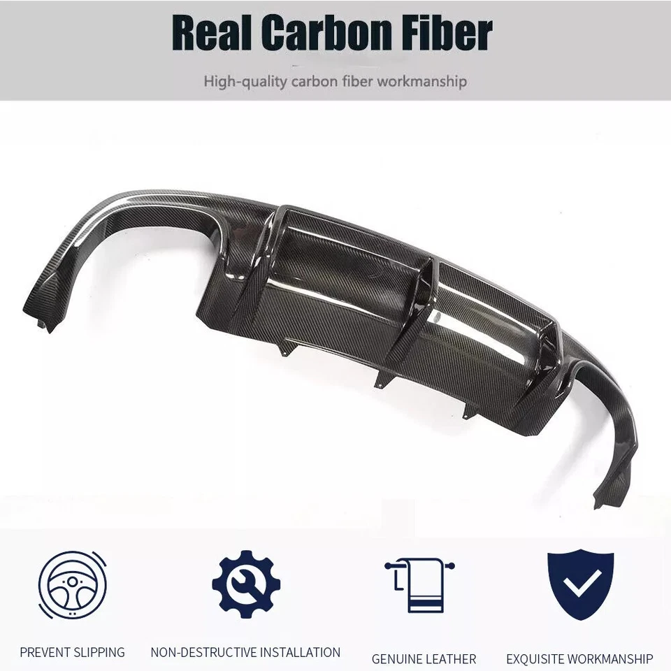 Alerón difusor labial parachoques trasero de fibra de carbono para Audi A5 Sline S5 cupé 2012-17 Foto 4 de 4