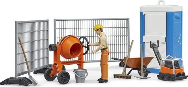 Gadget - Bruder: 62008 - Cantiere Stradale Con Personaggio E Accessori -D- Brude-image