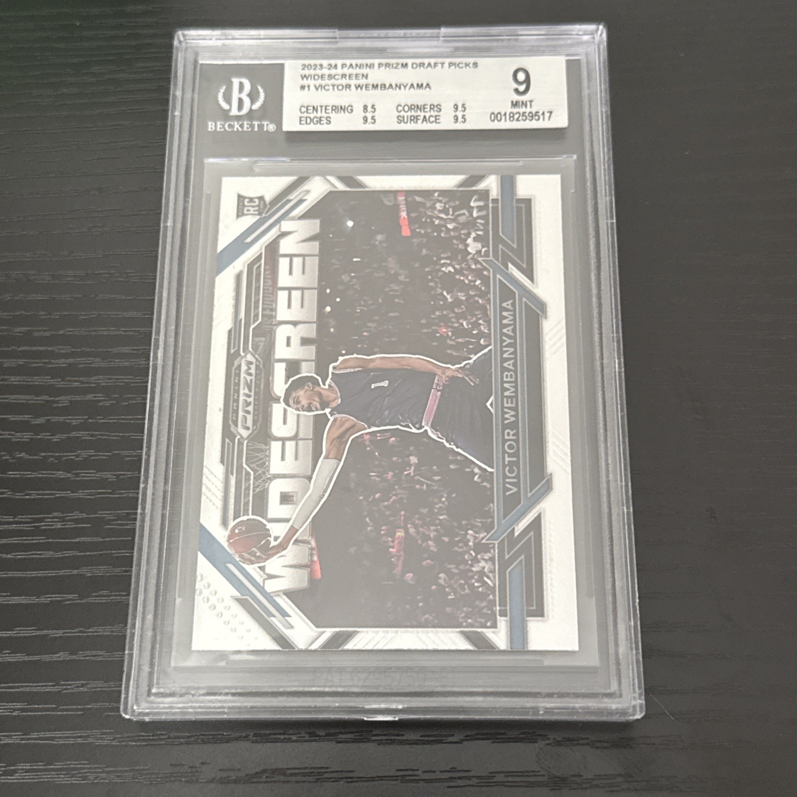 2023-24 Prizm Draft Picks Victor Wembanyama WIDESCREEN #1 RC BGS 9