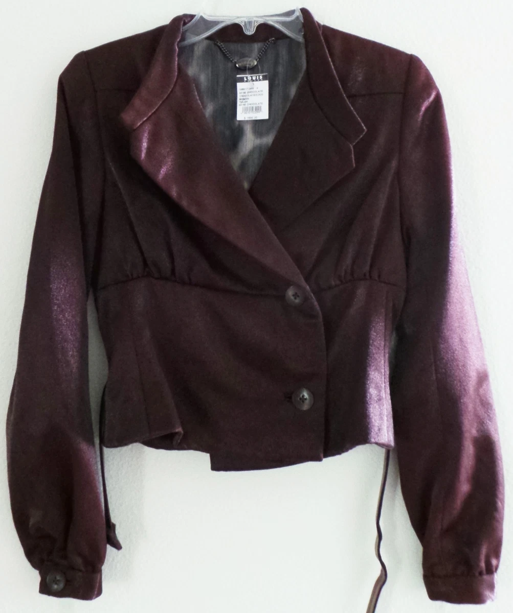 NWT TULEH Brown Short Length Crop Dressy Evening Blazer Jacket ORP 1 695 XS