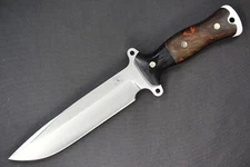 Busse Custom Team Gemini .25" Satin INFI Blade, G-rexed Bird's Eye Maple Handle