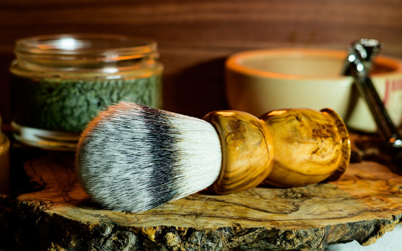 Pennello da Barba in legno di ulivo nodo 22mm Silvertip synthetic