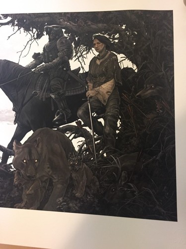 THE HOUND AND THE WOLF by AJ Frena Game of Thrones Poster Print SOLD OUT Rare - Picture 7 of 11