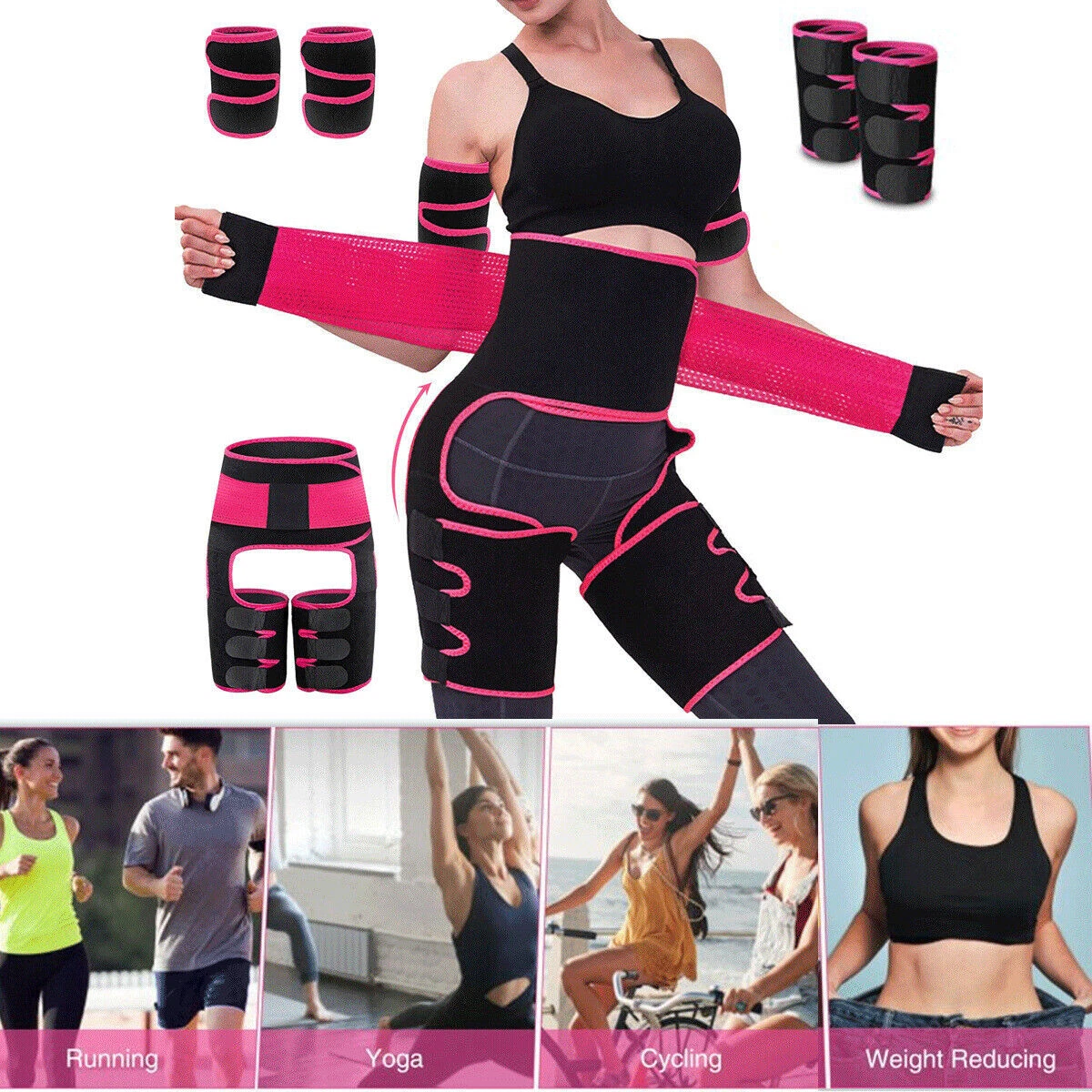 4 in 1 Thigh Trimmer Waist Trainer For Women Weight Loss Butt Lifter Body  Shaper