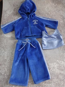 blue velour sweatsuit