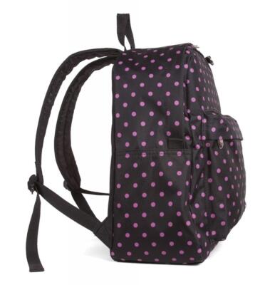 J10 Black/Pink Polka Dot Backpack | eBay