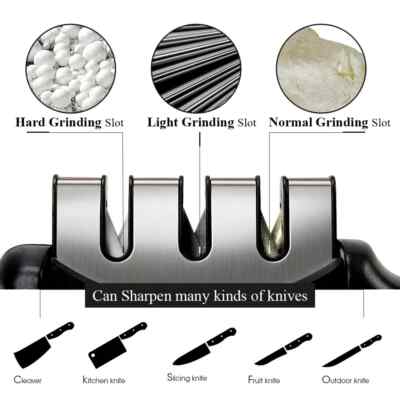 3 Stage Professional Kitchen Knife Blade Sharpener Tool Tungsten Diamond Ceramic