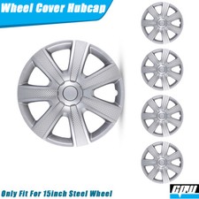15 Set Of 4 Silver Wheel Covers Snap On Full Hub Caps R15 Tire Steel Rim Usa