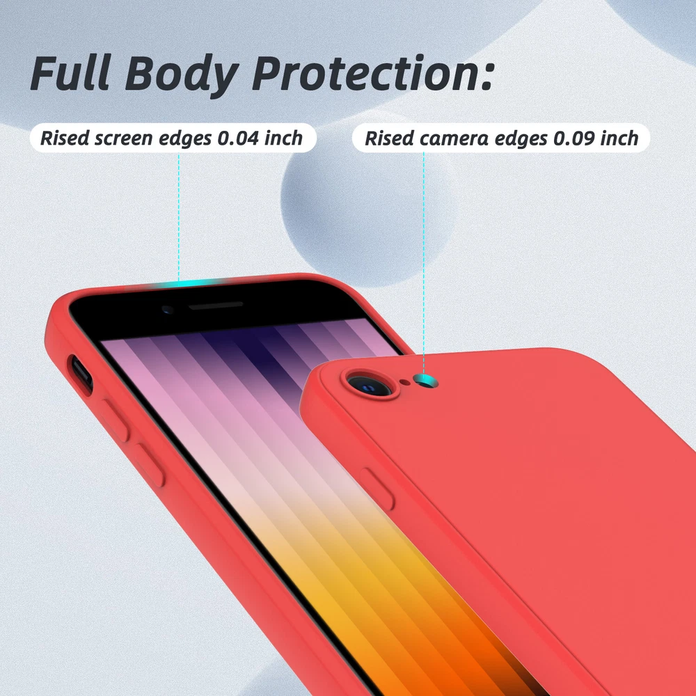 Phone Case For iPhone 7 8 SE 2nd 3rd 2022/2020 Liquid Silicone Screen Protector Phone Case For iPhone 7 8 SE 2nd 3rd 2022/2020 Liquid Silicone Screen Protector