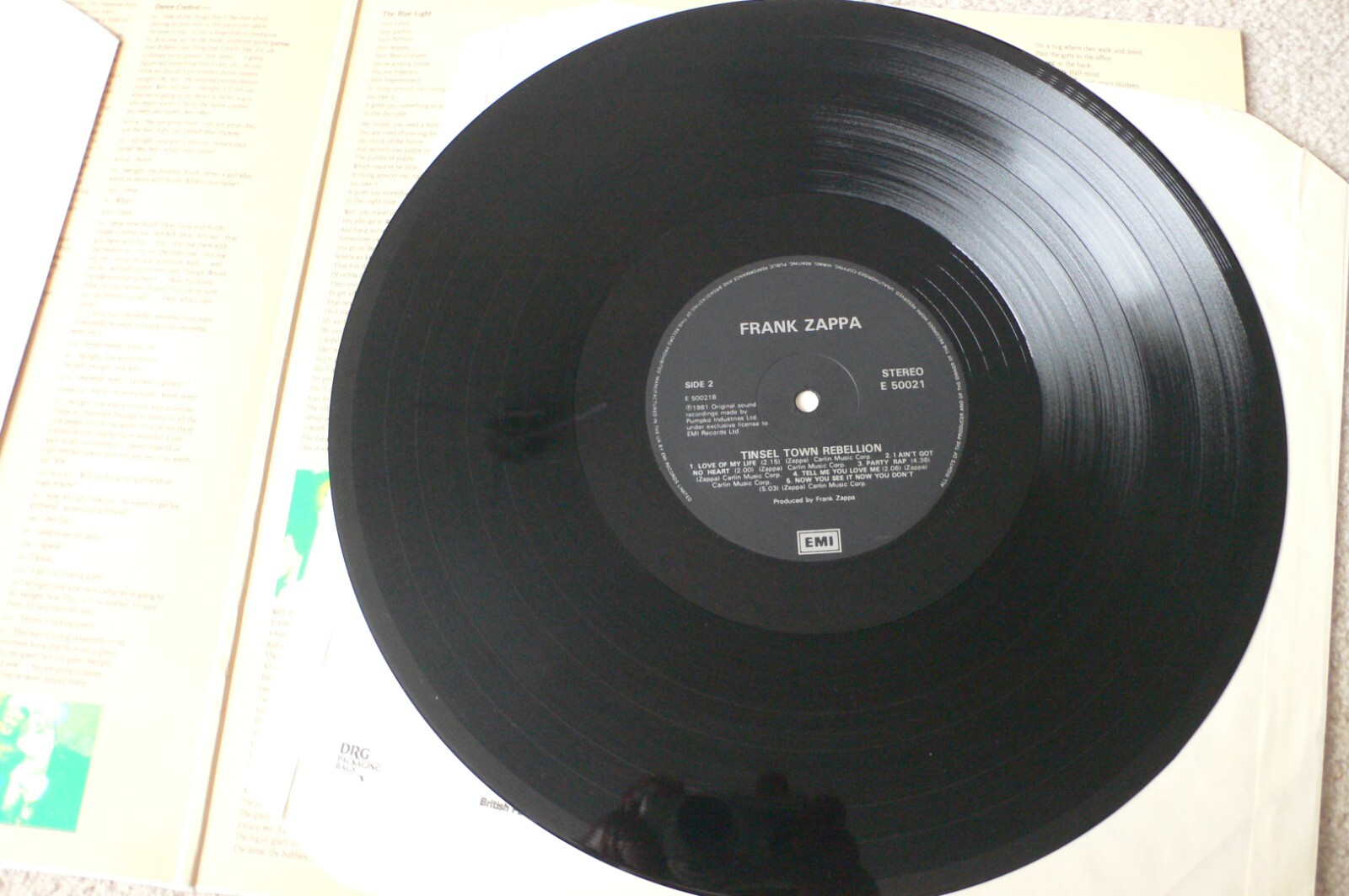 Frank Zappa Tinseltown Rebellion 1986 UK 2lp Vinyl Set En5002 for sale