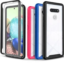 For LG Stylo 6/K51 Case Phone Cover Shockproof Clear + Tempered Glass Protector