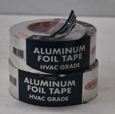Lot of 2 Cantech Aluminum Foil Tape HVAC Grade Silver Backing 35m L x 48mm W