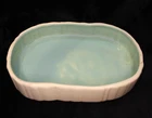 Vintage Nelson McCoy Pottery White & Aqua MCM Shallow Console Bowl or Planter