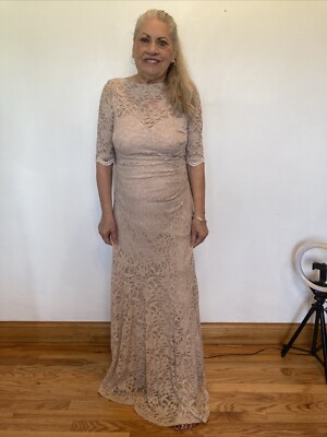 Night Way size 12 beige with glitter long dress | eBay Night Way size 12 beige with glitter long dress | eBay