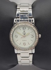 Ladies Premier Designs Stylish Round Silver Tone White Dial Analog Watch F4