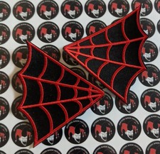 Spider Web Collar Set Embroidered Patch Red o...