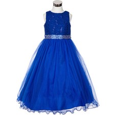 ROYAL BLUE Size 2 Flower Girl Dress Birthday Recital Party Special Occasions