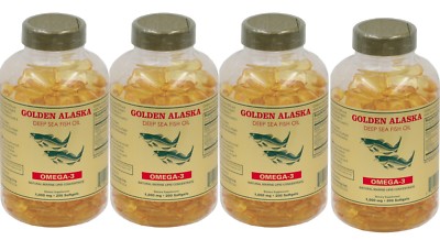 4 bottles Golden Omega 3, EPA DHA  Deep Sea Fish Oil, 200x4=800 softgels