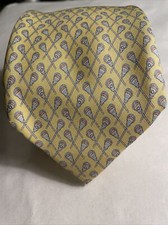 Vineyard Vines Yellow Silk Lacrosse Pattern Tie