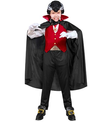 Kinder Kostüm Vampir Dracula Oberteil Halloween Karneval 5-teilig 