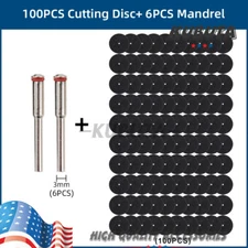 106Pack 1/8in Fiberglass Reinforced Cutting Wheel For Dremel Rotary Cut Off Disc