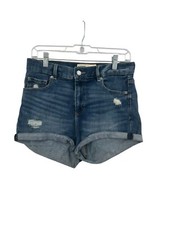 Garage Stretch Denim Cuffed Retro High Waist Short Women's Size 7 Western