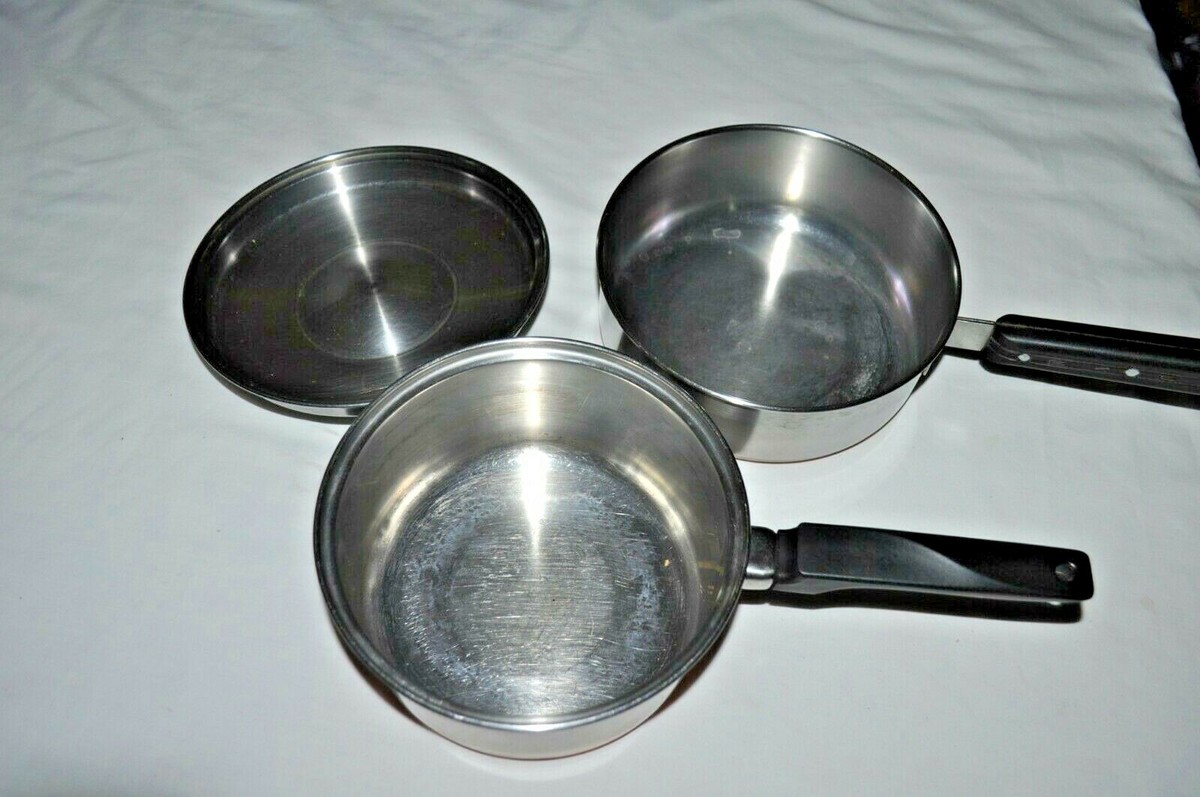 Lot De 5 Mini Moules à Pain Rectangulaires Vintage EKCO USA, Métal Gris