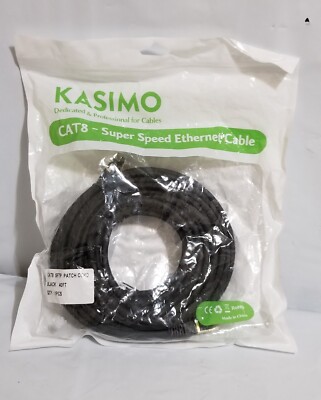 Kasimo CAT8 Super speed Ethernet Cable 40 FT Black