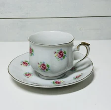 Vintage FTD china saucer and cup floral made in Japan