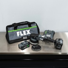 Flex 24v Cordless Gear Driven Polisher Kit 8mm 2 Batteries 2 Backing Plates