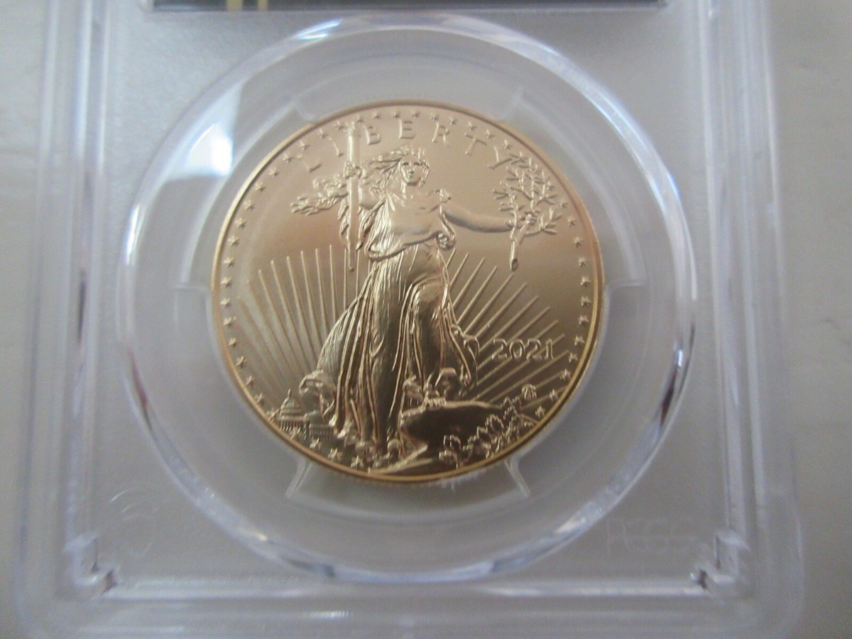 2021 $50 PCGS MS70 Gold Eagle Type 2 First Day of Issue 2021 Gold