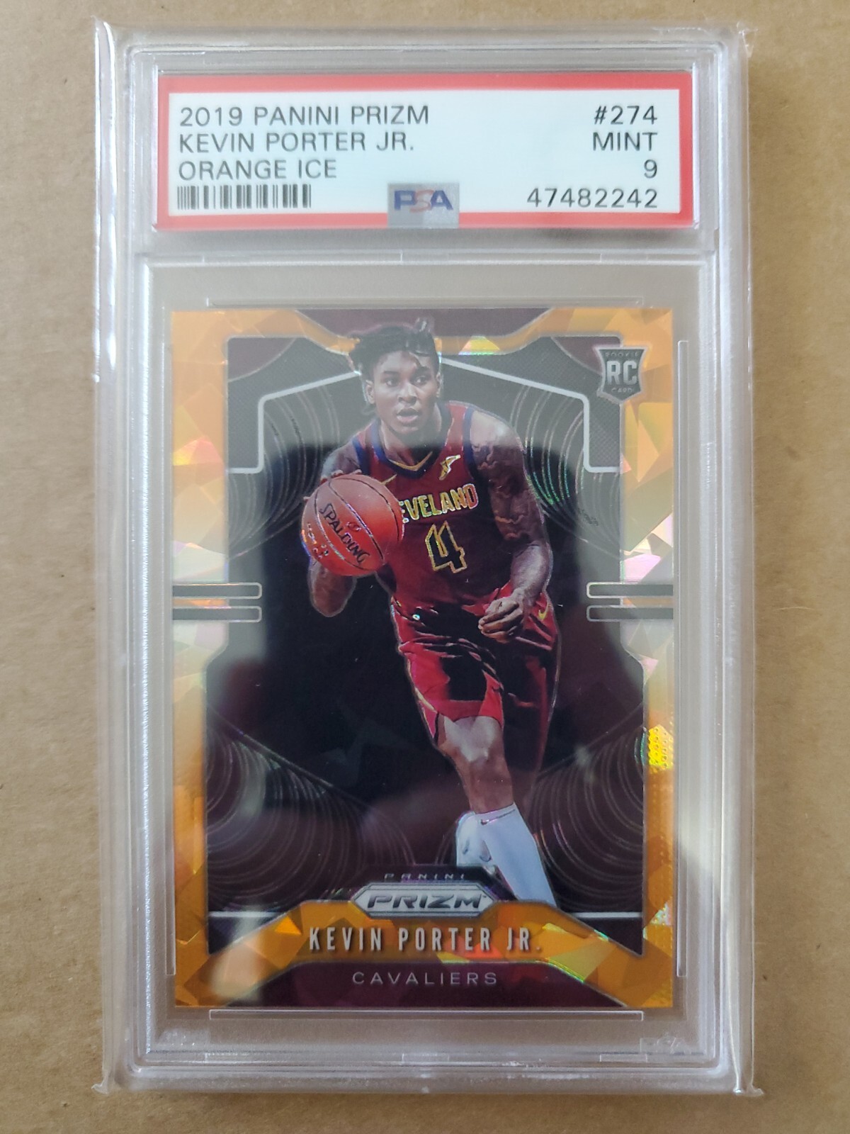 2019-20 Prizm KEVIN PORTER JR RC Orange Ice #274 SP PSA 9 ROCKETS