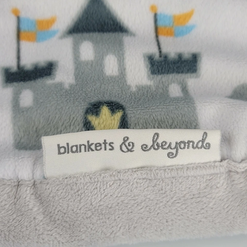 Blankets & and Beyond Blue Gray White Castle Horse Pony Knight Pond Duck Tree - Image 3 of 4