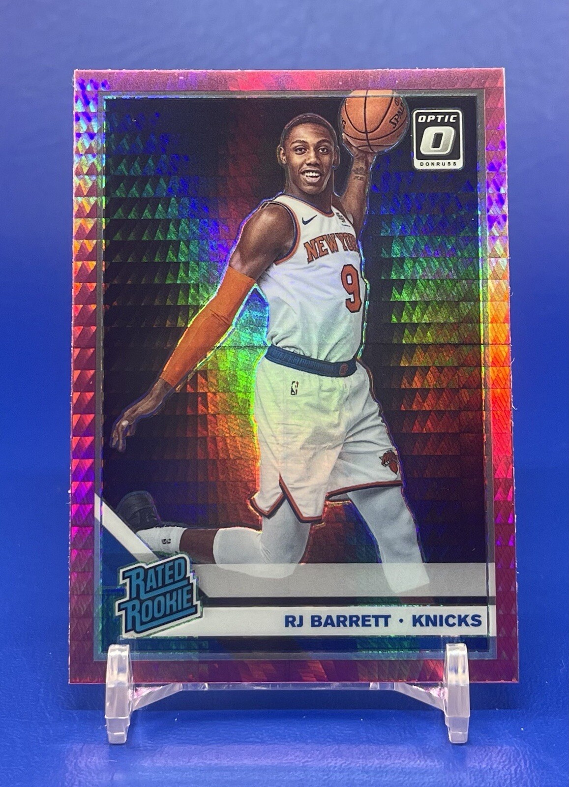 RJ Barrett 2019-20 Donruss Optic Pink Hyper Prizm RC rookie card (A) #178
