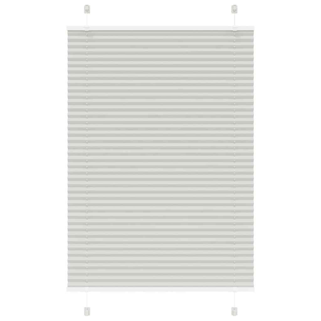 vidaXL Pleated Blind Light Grey 100x100 cm Fabric Width 99.4 cm Polyester