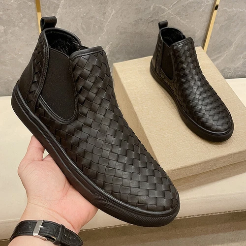 Bottega Veneta Tejido Transpirable Alto Cuero Botines para Hombre - Imagen 12 de 13