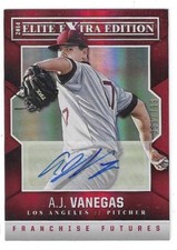 2014 PANINI-EXTRA EDITION A.J. VANEGAS FRANCHISE FUTURES AUTO #49 DODGERS /799