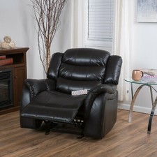 Hayvenhurst Black Leather Recliner/Glider Chair