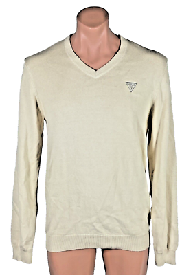 Vintage 90s GUESS USA Tan/beige V-neck Triangle Logo knit Vintage 90s GUESS USA Tan/beige V-neck Triangle Logo knit
