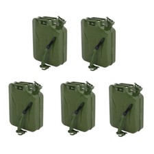 5x Jerry Can 5 Gallon 20l Oil Army Gas Can Military Steel Tank With Spouts Green