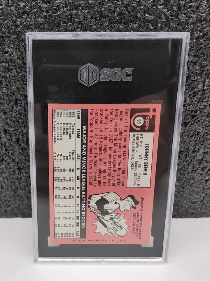 1969 TOPPS  #95 JOHNNY BENCH SGC 6.5 EX NM HOF   JUST GRADED - Image 3 of 3