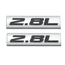 2x Black Chrome 2.8L Emblem 2.8 Logo Car Side Badge Metal Sticker Sport Turbo